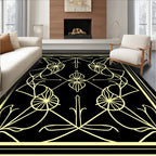 Golden Dragonfly Fan Pattern Rug