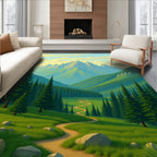 Serene Mountain Valley Path Rug