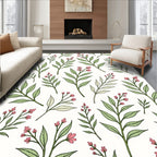 Delicate Botanical Branch Pattern Rug