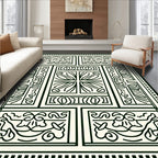 Classic Scrollwork Geometric Pattern Rug