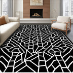Abstract Geometric Black And White Pattern Rug