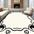 Whimsical Faces Swirling Border Rug