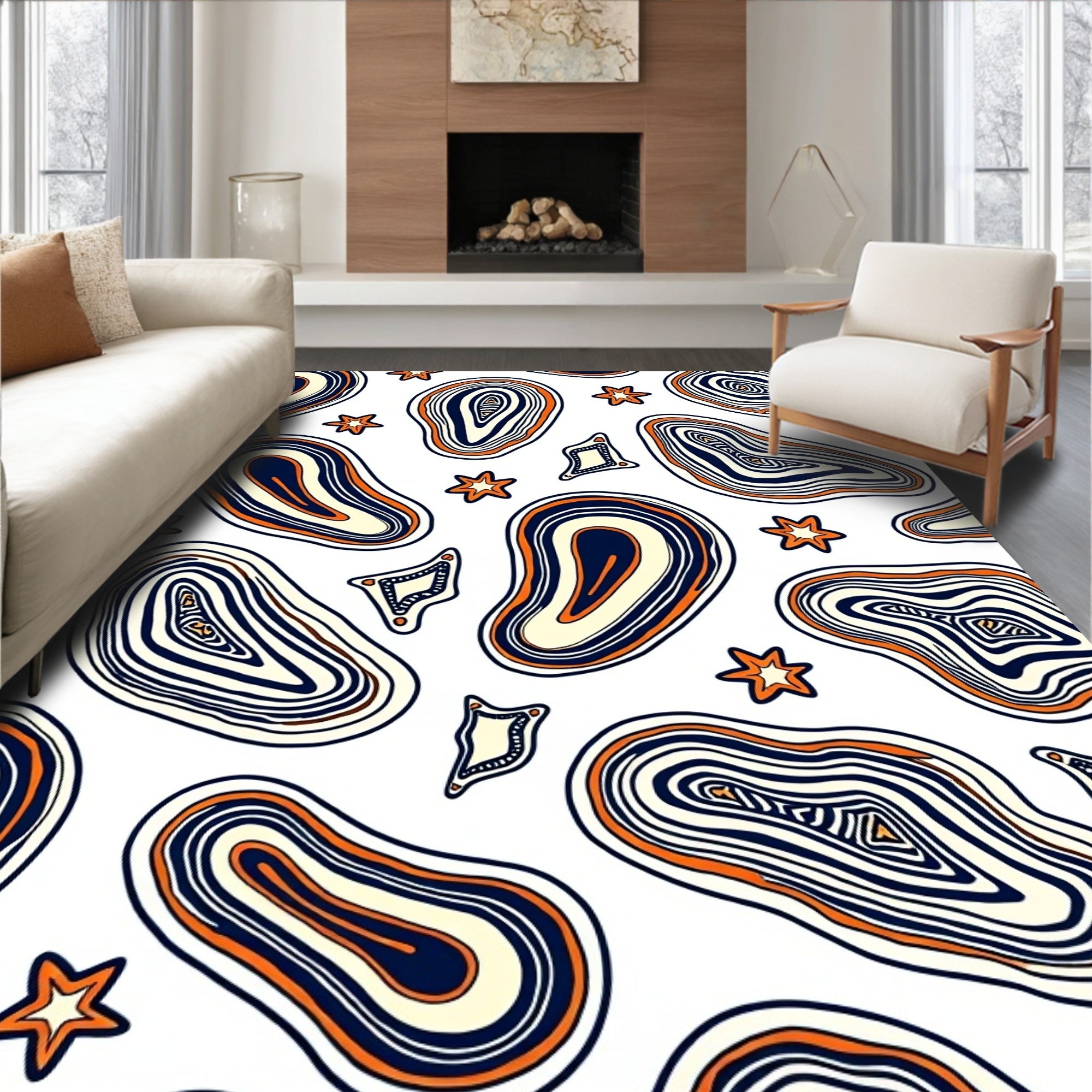 Agate Inspired Abstract Pattern Rug