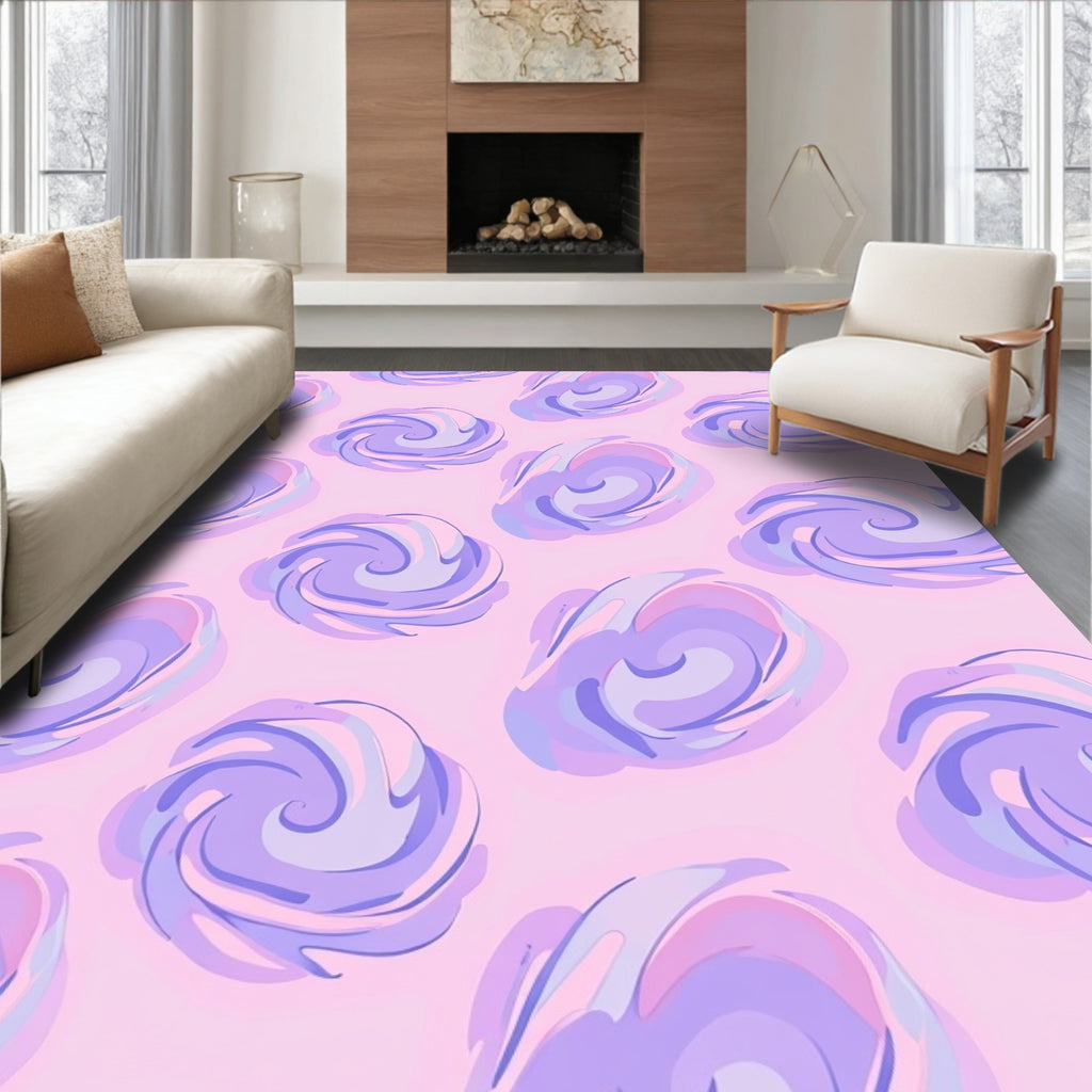 Swirling Pastel Clouds Pattern Rug