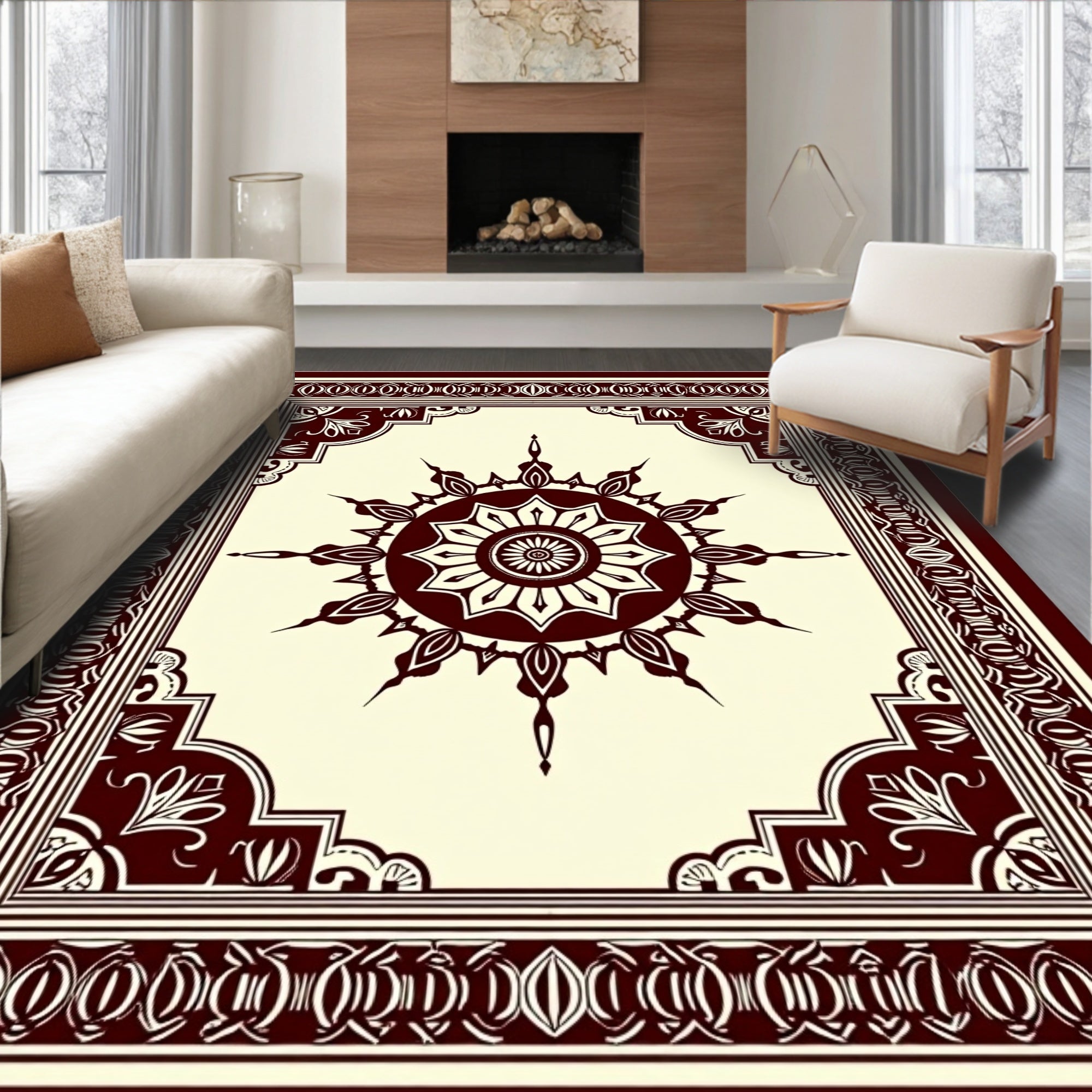 Ornate Starburst Vintage Inspired Rug