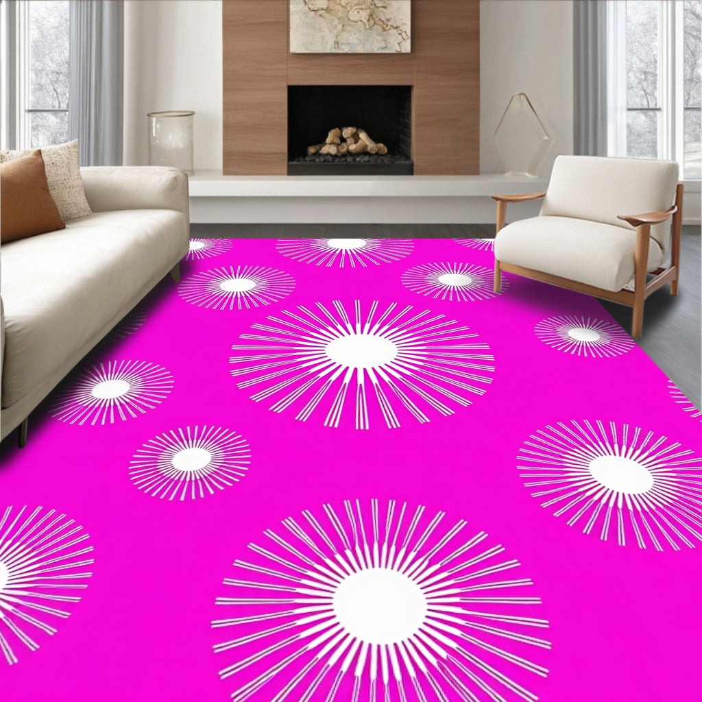 Radiant Sunburst Pattern Design Rug