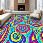 Colorful Swirl And Star Pattern Rug