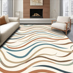 Earthy Tone Wavy Line Design Rug