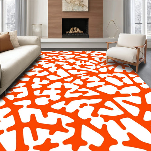 Abstract Coral Branch Pattern Rug