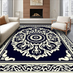 Classic Mandala Floral Ivory Design Rug