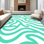 Turquoise Abstract Swirl Pattern Rug