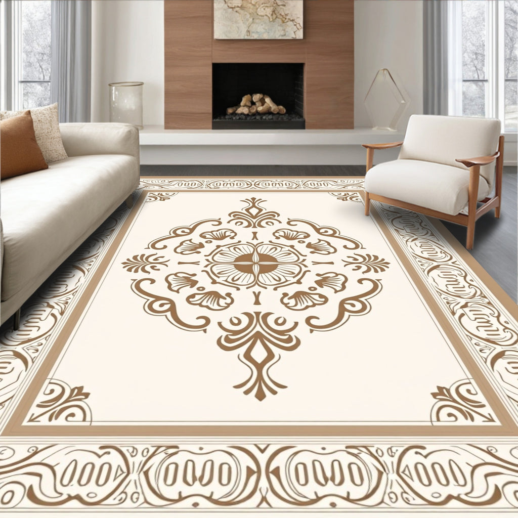 Elegant Scrollwork Centerpiece Design Rug