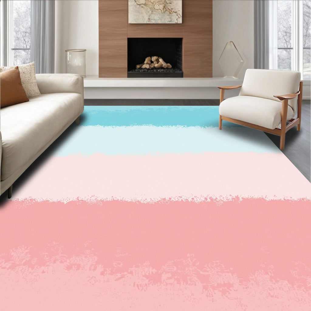 Pastel Cloud Stripe Abstract Rug