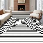 Monochromatic Concentric Rectangles Pattern Rug