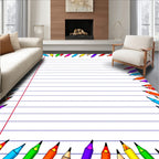 Frame of Colorful Pencils Border Rug