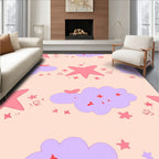 Whimsical Clouds and Star Pattern Rug