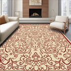 Ornate Red Vines Floral Medallion Rug