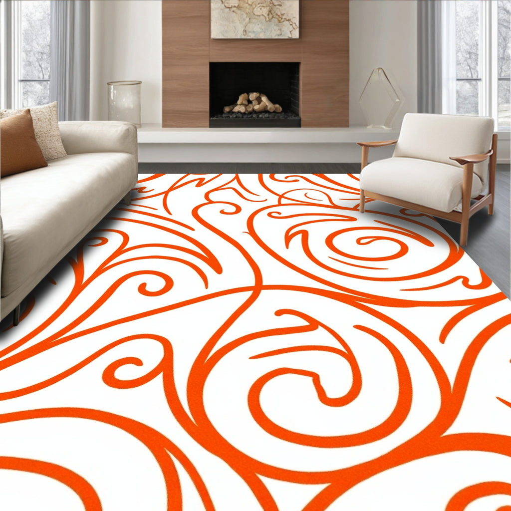 Dynamic Swirl Pattern Textile Rug