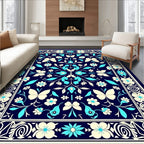 Floral Butterfly Ornate Traditional Rug