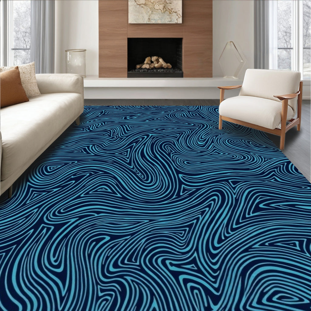 Abstract Swirl Lines Pattern Rug