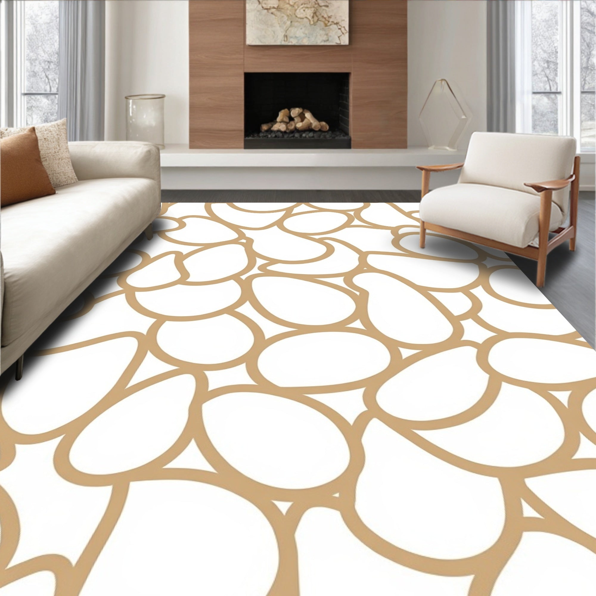 Organic Pebble Pattern Design Rug