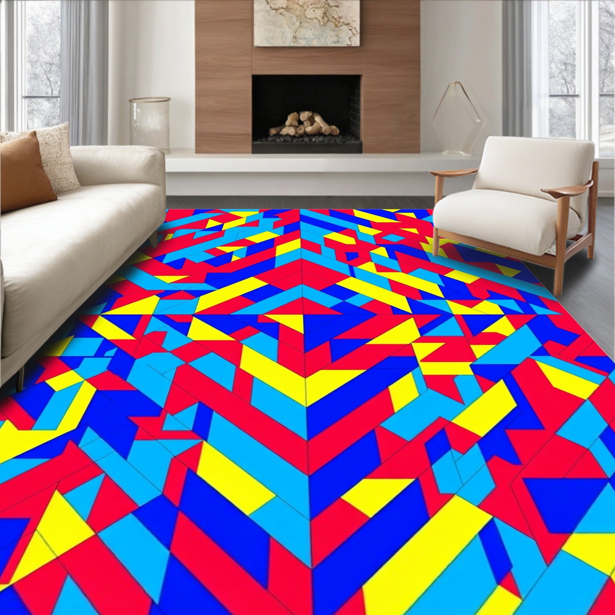 Modern Abstract Geometric Design Rug