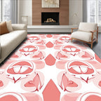 Mid-Century Abstract Coral Pattern Rug