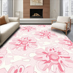 Gentle Pink Floral Abstract Pattern Rug