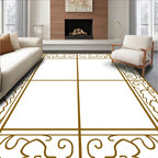 Elegant Ornate Floral Border Design Rug