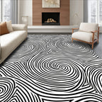 Bold Swirling Lines Pattern Rug