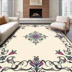Ornate Floral Scrollwork Design Rug
