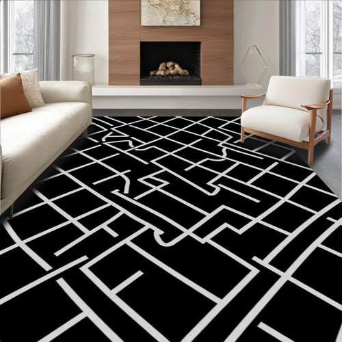 Abstract Geometric Linework Design Rug
