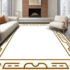 Modern Geometric Gold Border Rug