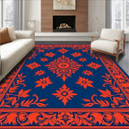 Ornate Floral Scrollwork Pattern Rug