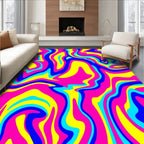 Abstract Vibrant Swirl Pattern Rug