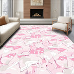 Abstract Pink Whimsical Flow Rug