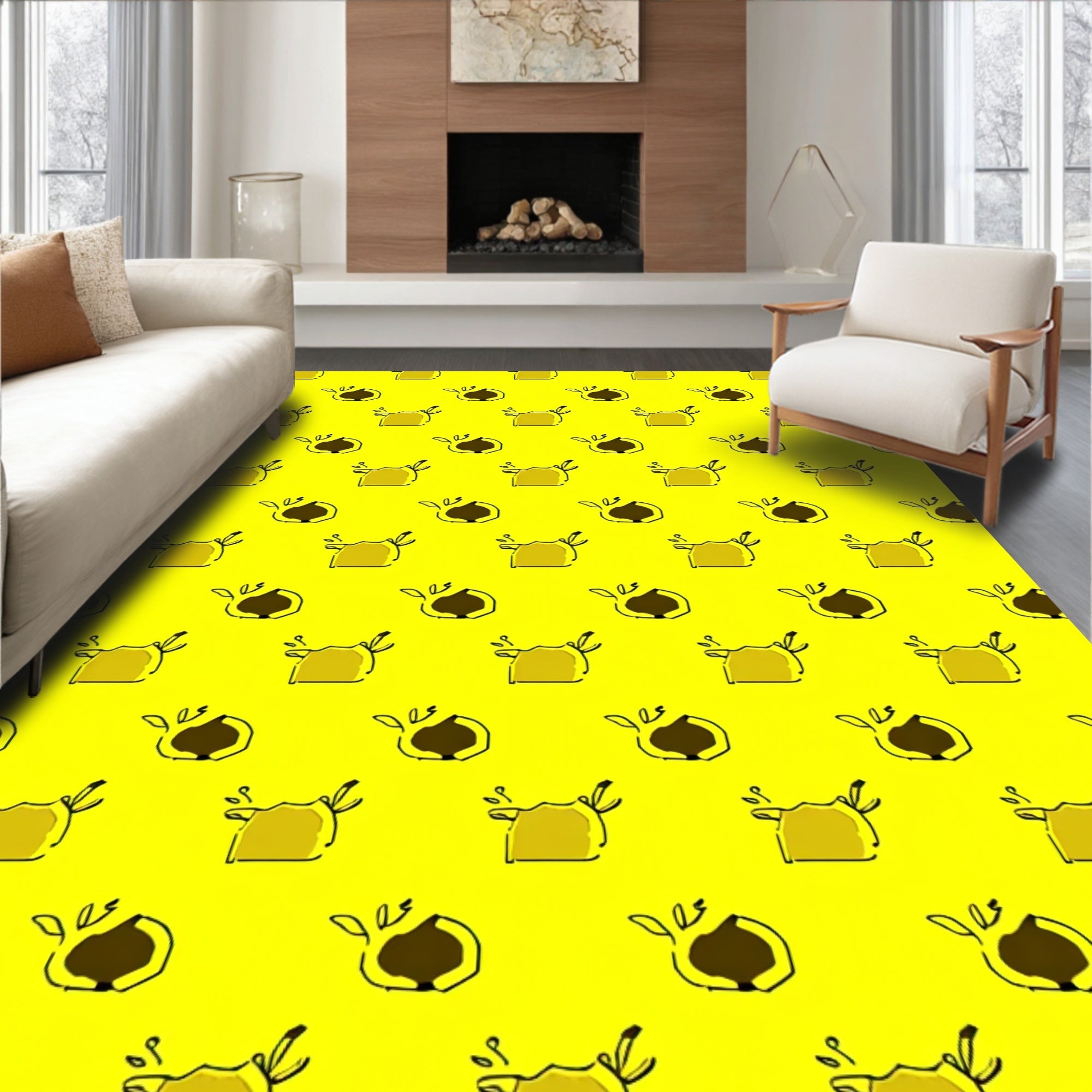 Abstract Chestnut Pattern Design Rug
