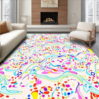 Playful Abstract Swirls Pattern Rug