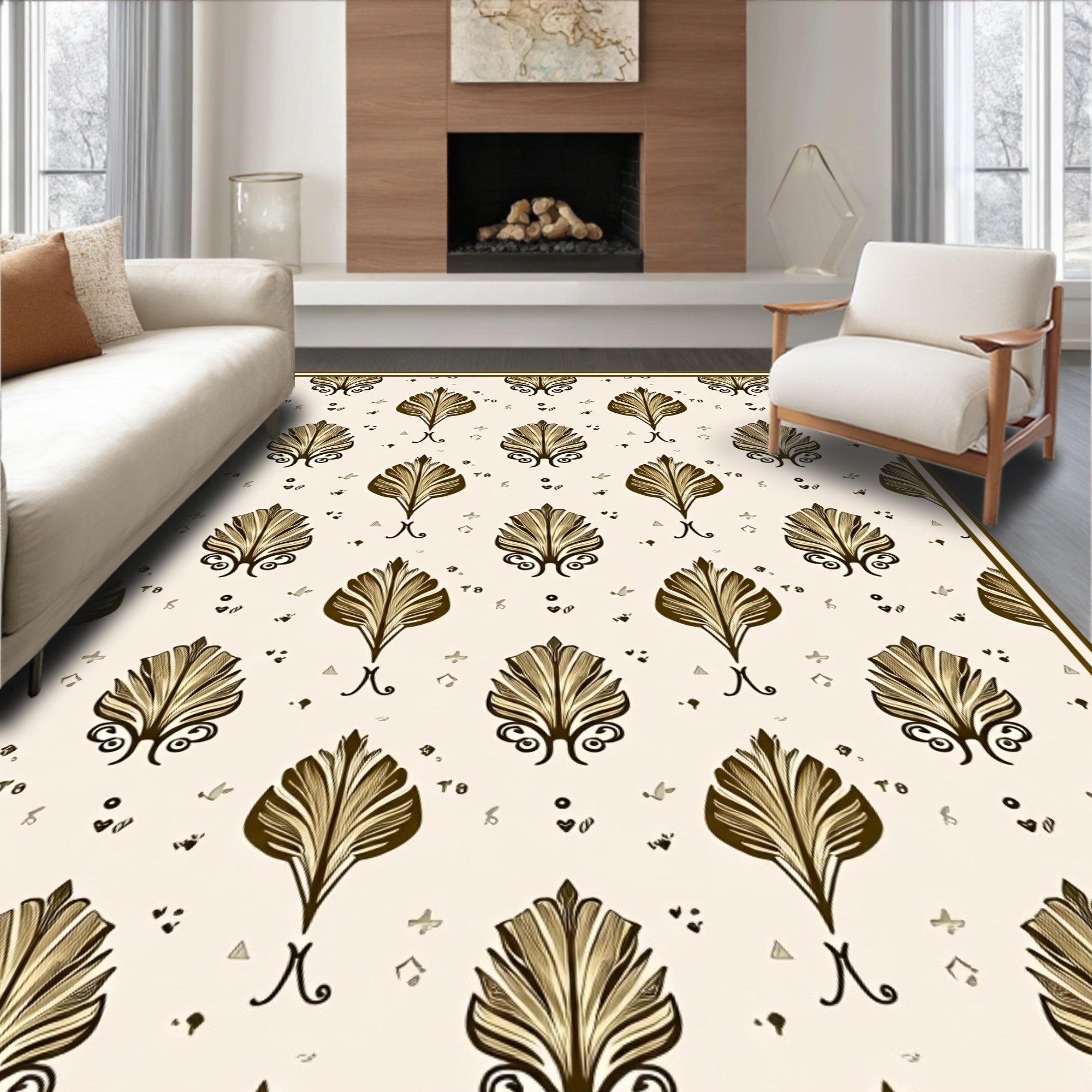 Art Nouveau Fern Pattern Rug