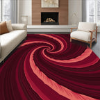 Deep Red Infinite Swirl Pattern Rug