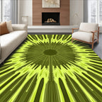 Radial Green Geometric Burst Rug