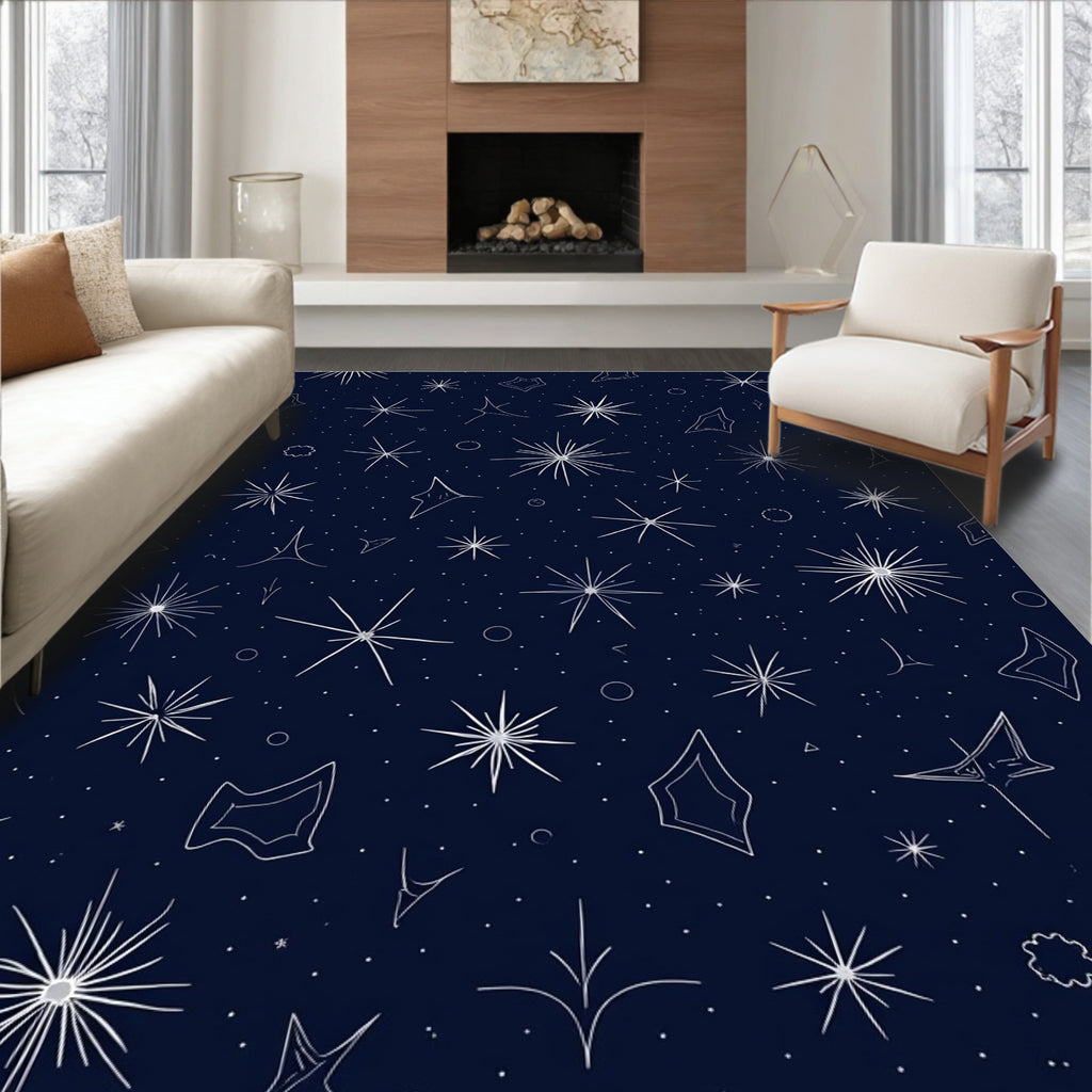 Radiant Celestial Star Pattern Rug