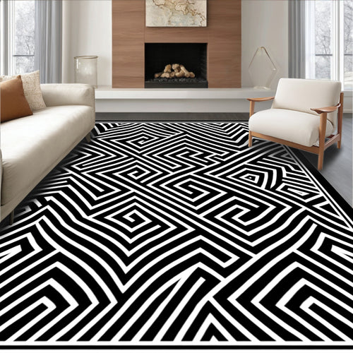 Abstract Maze Geometric Pattern Rug