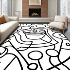 Groovy Abstract Face Line Art Rug