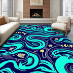 Oceanic Swirls Shells Pattern Rug