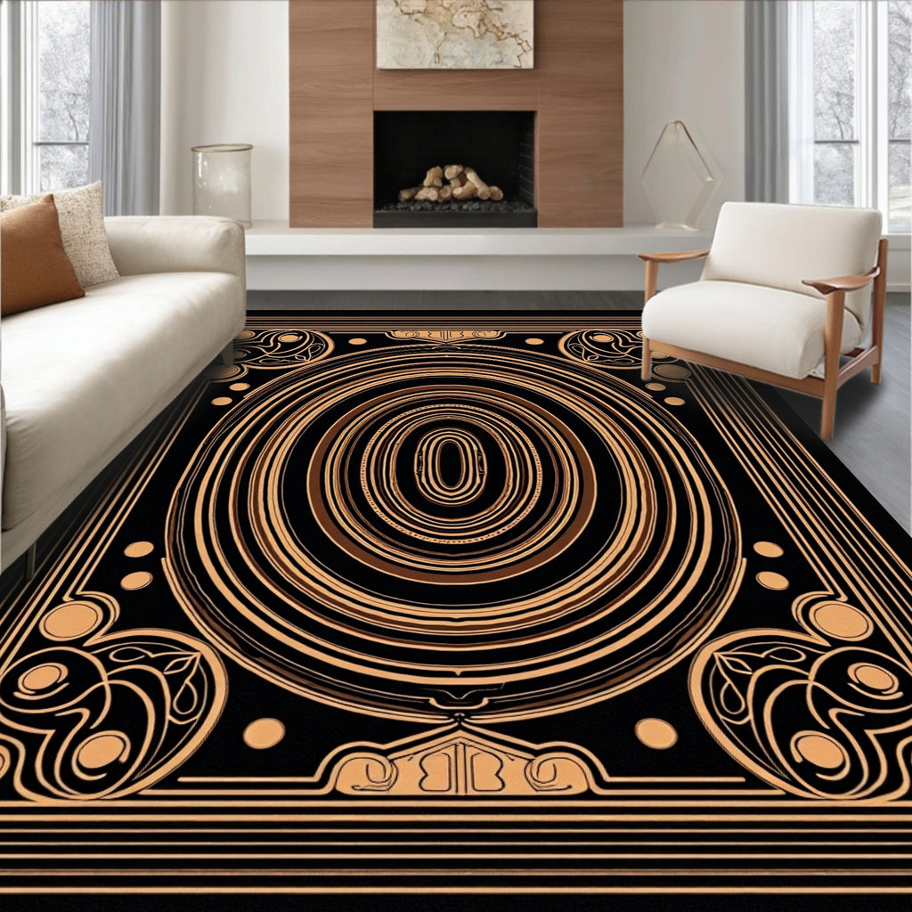 Art Deco Style Oval Pattern Rug