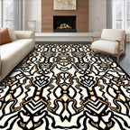 Classic Black Gold Abstract Pattern Rug