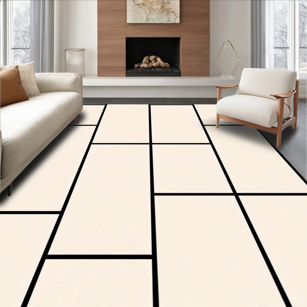 Geometric Abstract Panel Design Rug
