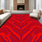 Fiery Red Bold Stripe Pattern Rug