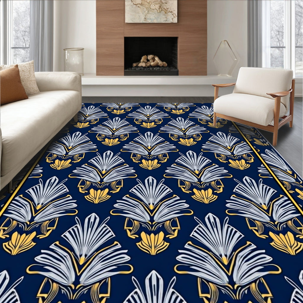 Art Deco Style Fan Pattern Rug